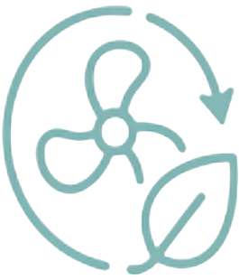 Eco friendly fan ventilation icon