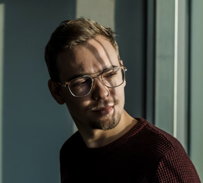 Young man with glasses portrait