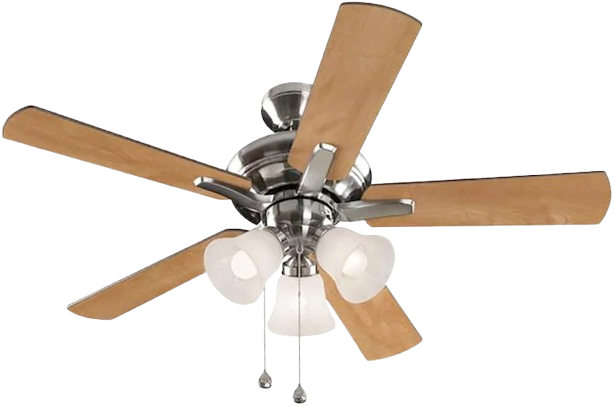 Lansing 42-in Brushed Nickel Indoor Downrod Mount Ceiling Fan